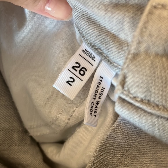 LOFT Grey High Waist Straight Crop Jean - Picture 4 of 5